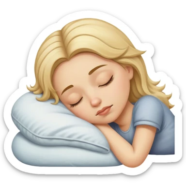 Dirty blonde girl sleeping sticker