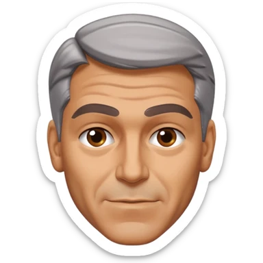 George clooney shaking his head sticker