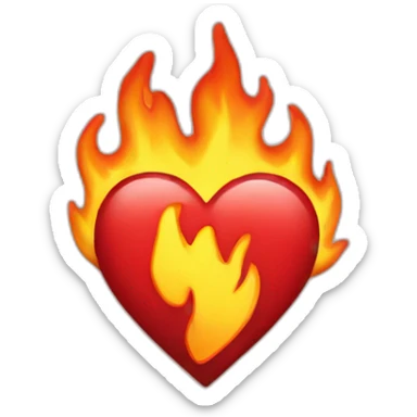 Flaming heart sticker
