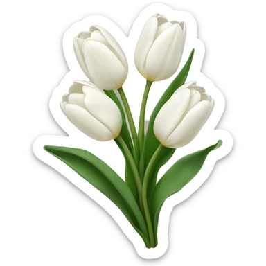 White tulips  sticker