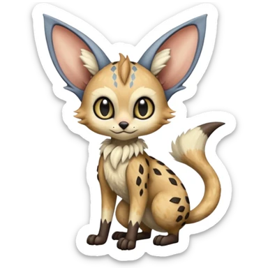 Big-eared Batty Meloetta-Lykoi-Serval-Cresselia-Palkia-Stitch-Fakémon-creature-hybrid sticker