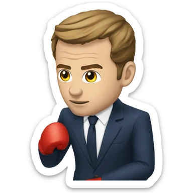 Macron qui fait de la boxe sticker