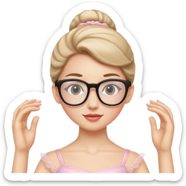A ballerina with a beautiful glasses sticker