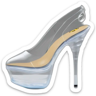 Ripple-XRP-Currency clear-vinyl slingback pumps sticker