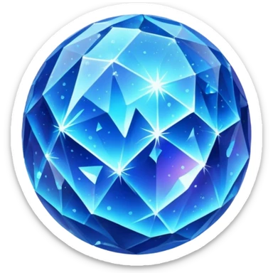 blue planet, Crystal Planet, surface covered in glowing crystals sticker