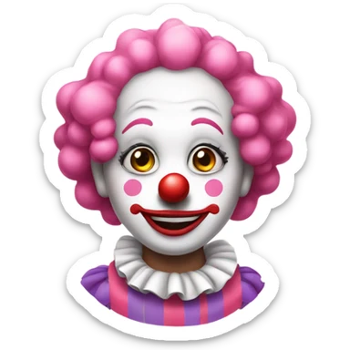  Cute Pink clown  sticker