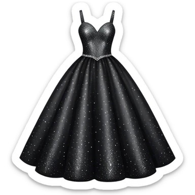 black glittery prom dress sticker