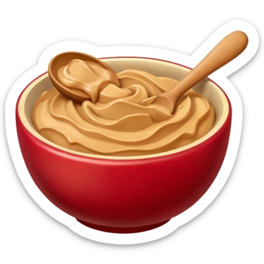 bowl with apple chunks with peanut butter sticker