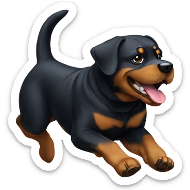 Rottweiler running and giving a thumbs up  sticker