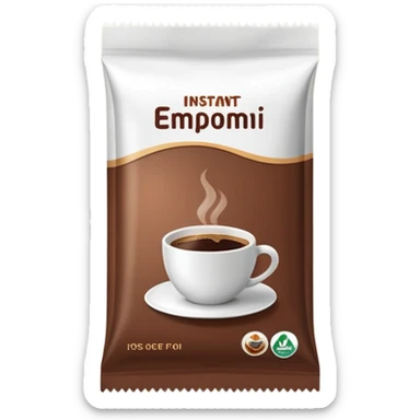 instant coffee sachet sticker