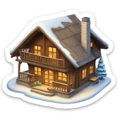 Chalet cozy hiver sticker