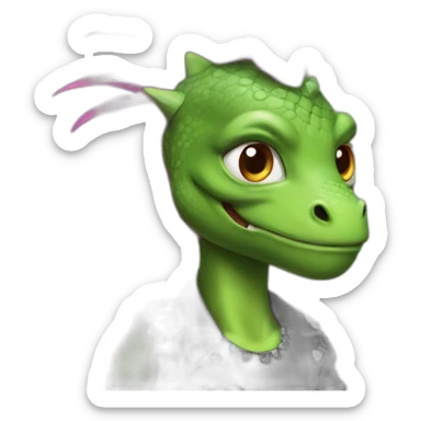 Punk rock girl lizard with Mohawk  sticker