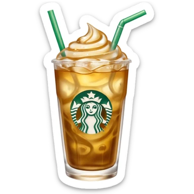 Gold Starbucks iced drink  sticker