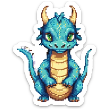 cute eastern dragon with whiskers sticker