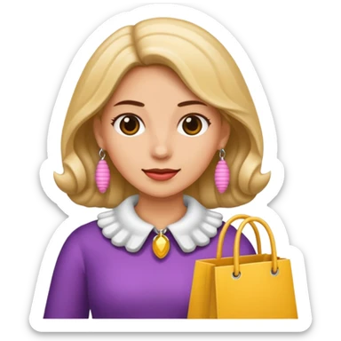 Mujer con collar de conchas de compras  sticker