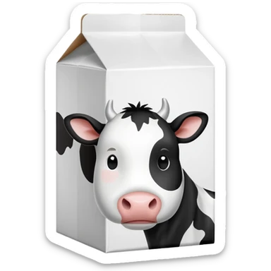 Milk Carton with cute black and white cow spots on it sticker