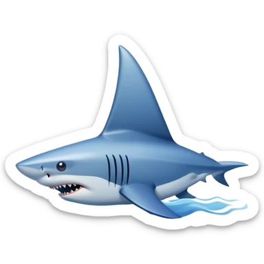 shark fin poking out above water sticker