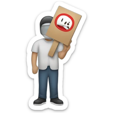 Placard of boycott in protest sticker