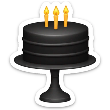 Black birthday cake sticker