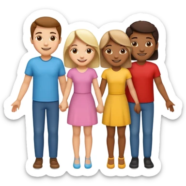 Two couples  sticker