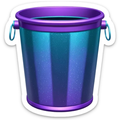 Glitter Purple and Cian  metal rubbish bin sticker