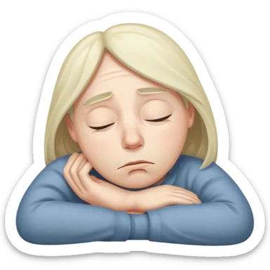 a sleepy and tired person sticker