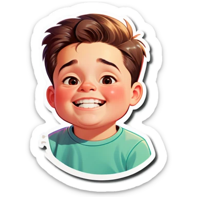 Boy with double chin sticker