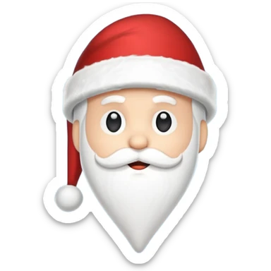 Create an icon of a location pin with a Christmas Santa hat on top, in a clean, modern, flat style. sticker
