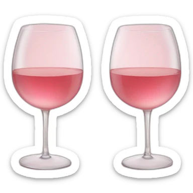 Two glasses of rose wine are clinking sticker