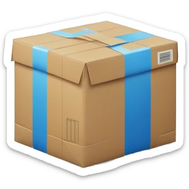 A big blue e-commerce parcel sticker