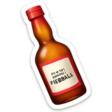 bottle of fireball alcohol  sticker