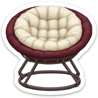 Cozy maroon and cream papasan chair sticker
