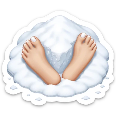 White painted toes in white stuff  sticker