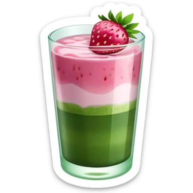 iced strawberry matcha sticker