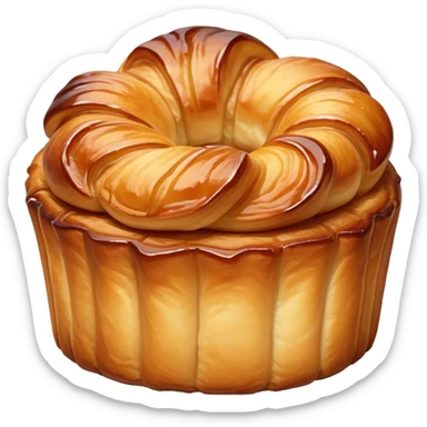 kouign amann, gâteau comme une brioche brillant de beurre et de sucre sticker