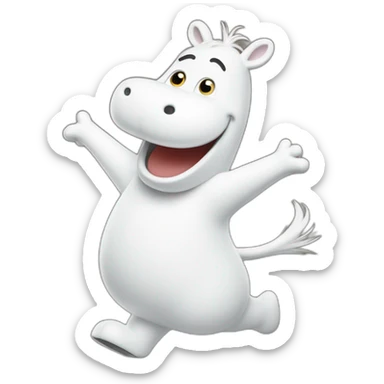 Happy dancing moomintroll sticker