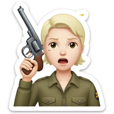 gun to head moaning face sticker