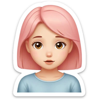 Cute shy girl blushing and speechless  sticker