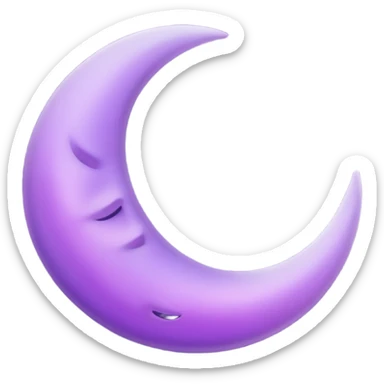 Crescent purple moon sticker