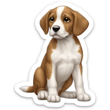 sitting puppy Braque D'Auvergne sticker
