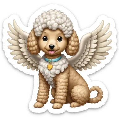 Perro poodle con alas sticker