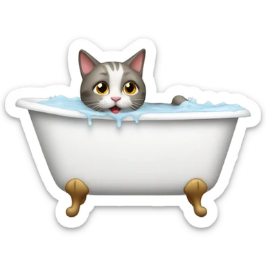 Cat in the bathtub  sticker