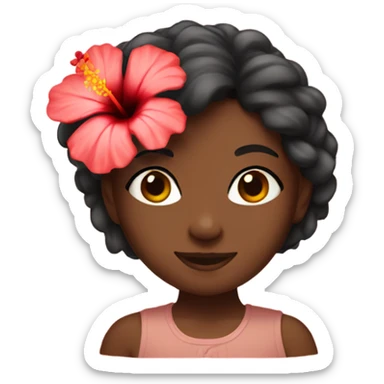 girl with hibiscus flo sticker