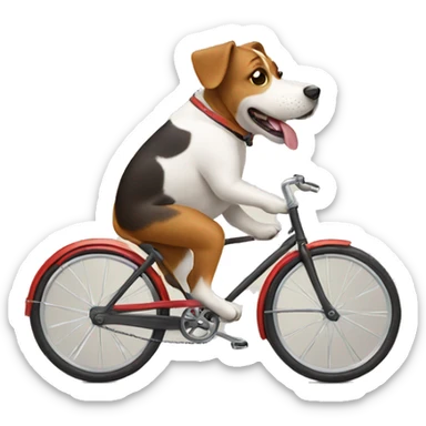 Dog riding a bike sticker