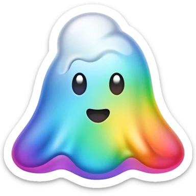 rainbow poop ghost emoji sticker