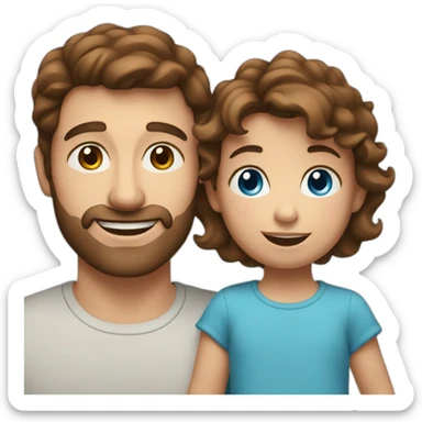 Essex man with brown hair holding a toddler. blue eyes sticker