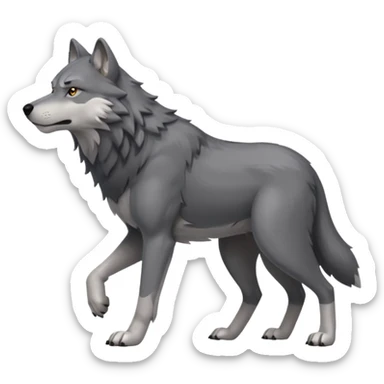 wolf walking sticker