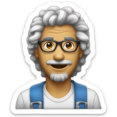 Homme métisse avec cheveux bouclés et un taper et des lunettes sticker