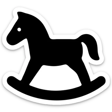 rocking horse solid filled icon sticker