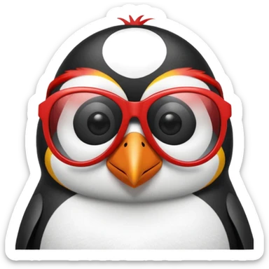 Penguin • High-Realism 3D Rendering
• Sunglasses with Red Frames
• Small Tuft/Lock of Hair on the Head sticker